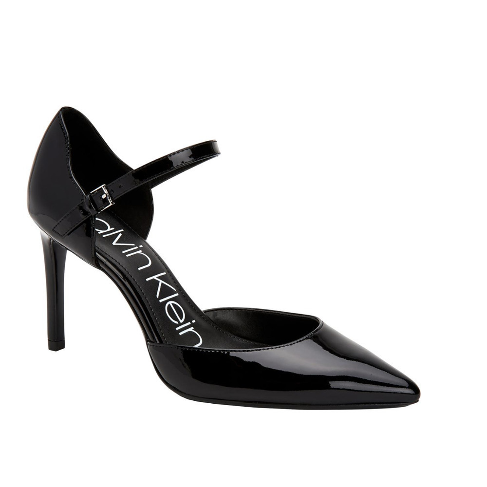 CALVIN Klein Womens Roya Patent Leather Dress Heels Black Size 11 NIB - Picture 2 of 10